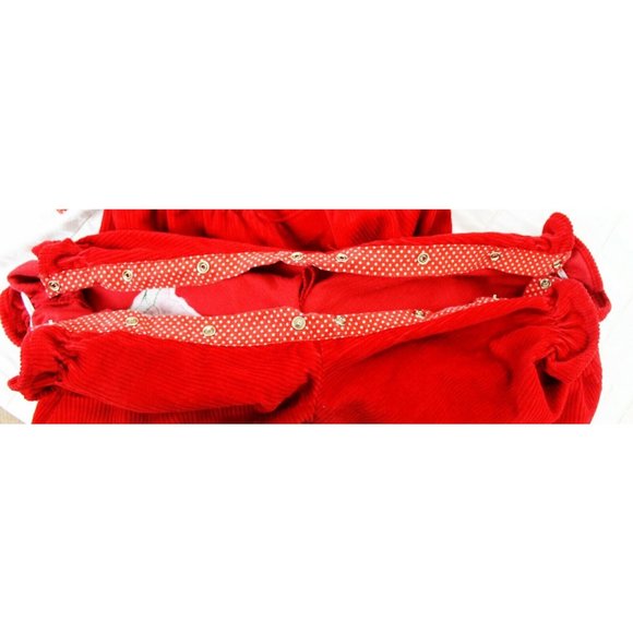 Vtg 1990s Kidzcloz Red Corduroy 1-pc Bubble Jumpsuit Flowers Little Girl Sz 18M - Picture 12 of 12